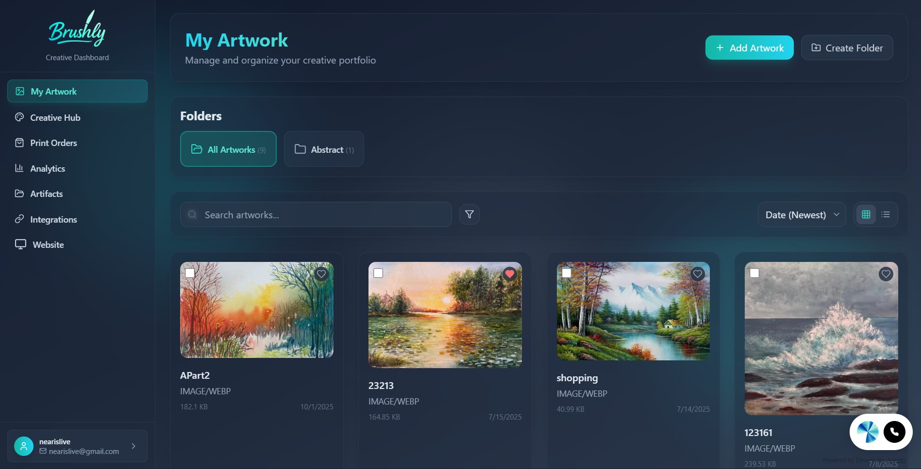 Brushly Creative Dashboard
